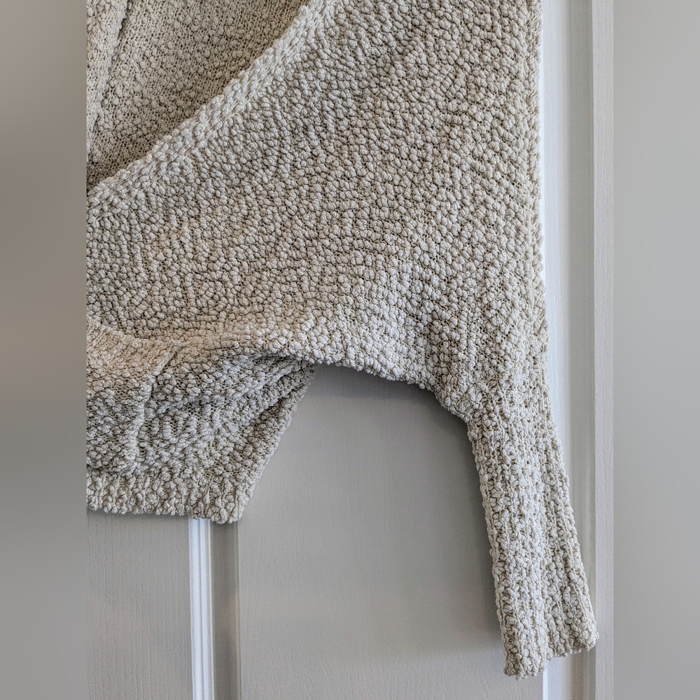 Umgee Ivory Open Front Drop Shoulder Popcorn Cardigan Women's Sweater Size S - Picture 9 of 16